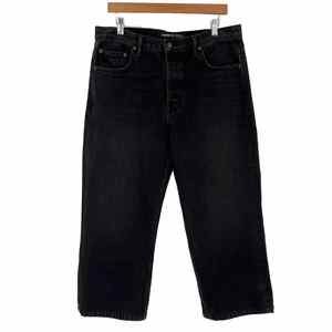 GRLFRND X Barneys New York Linda Denim‎ Jeans Black High Rise Straight Crop 32